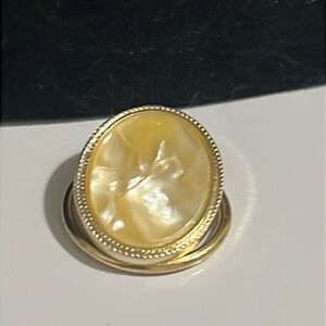 Yellow and gold tone, scarf clip